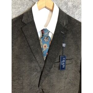 Chaps Blazer Jacket Mens 46 Regular Grey Corduroy Patch Elbow Classic w Tags